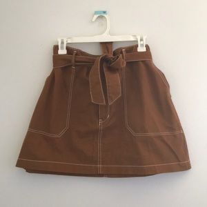 Khaki brown jean skirt